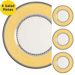 4 Villeroy & Boch Audun Fleur Porcelain Salad Plates